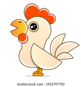 Chinese Calligraphy . Chinese translation at the bottom of the image represents The year of the rooster . Rooster bird concept.