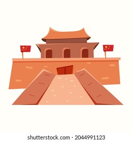 Chinese capital. Beijing. Vector illustration in flat style