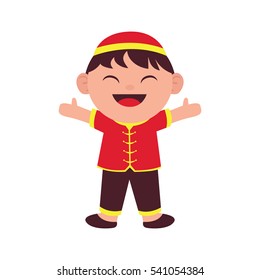 Chinese cartoon character isolated