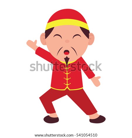 Chinese Cartoon Character Isolated Stock Vector (Royalty Free