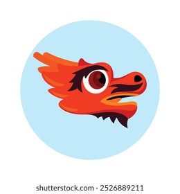 Chinese Cartoon Dragon Head Illustration