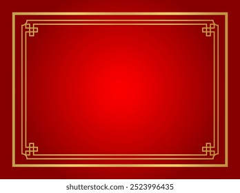 chinese certificate frame rectangle, red background, certificate line frame, antique china border gold frame, chinese new year frame outline