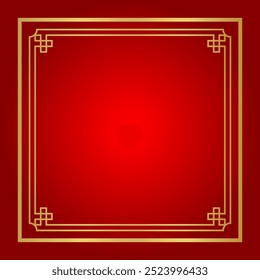 chinese certificate frame square, red background, certificate line frame, antique china border gold frame, chinese new year frame outline