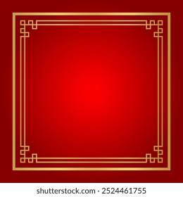 chinese certificate frame square, red background, certificate line frame, antique china border gold frame, chinese new year frame outline