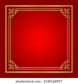 chinese certificate frame square, red background, certificate line frame, antique china border gold frame, chinese new year frame outline