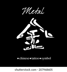 Chinese character calligraphy for metal 