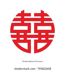 double happiness calligraphy images stock photos vectors shutterstock https www shutterstock com image vector chinese character double happiness circle shape 795822658