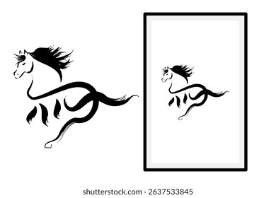 Chinese character 馬 (Mǎ) meaning horse. Oriental ornament Illustration vector design. EPS 10