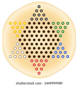 Chinese Checkers game board vector illustration