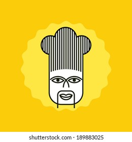 Chinese chef in icon style for cafe or restaurant