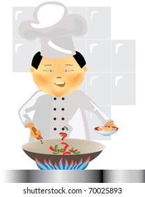 Chinese chef at work