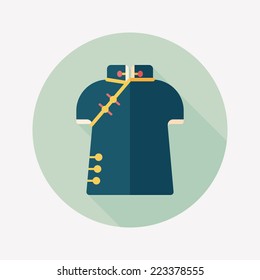 Chinese Cheongsam flat icon with long shadow,eps10