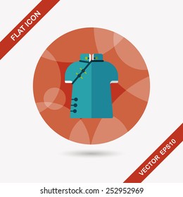 Chinese Cheongsam flat icon with long shadow,eps10