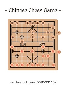 Chinese Chess Vector Illustration Traditional Strategy Board Game Art