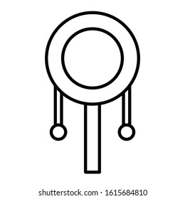 Chinese Children hand drum toy musical instruments icon or logo illustration on white background. Perfect use for website, pattern, design, etc.
