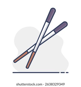 Chinese chopsticks, chop sticks vector icon. Kitchen appliance. Graph symbol for cooking web site design, logo, app, UI