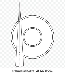 Chinese chopsticks icon black color outline. chopsticks flat vector icon. Simple line logo icon design vector illustration. chopsticks vector icons for web design isolated on transparent background.