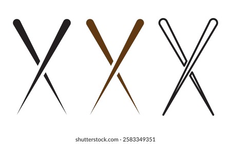 Chinese chopsticks icon black color outline. chopsticks flat vector icon. Simple line logo icon design vector illustration. chopsticks vector icons for web design isolated on white background.