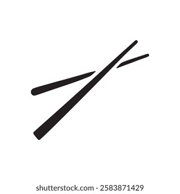 Chinese chopsticks icon black color outline. chopsticks flat vector icon. Simple line logo icon design vector illustration. chopsticks vector icons for web design isolated on white background.