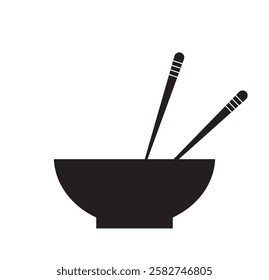 Chinese chopsticks icon  with bowl  Japanese chop food stick.  chopsticks vector icons for web design isolated on white background. Bamboo chopsticks icons ,