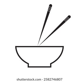 Chinese chopsticks icon  with bowl  Japanese chop food stick.  chopsticks vector icons for web design isolated on white background. Bamboo chopsticks icons ,