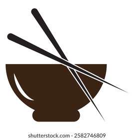 Chinese chopsticks icon  with bowl  Japanese chop food stick.  chopsticks vector icons for web design isolated on white background. Bamboo chopsticks icons ,