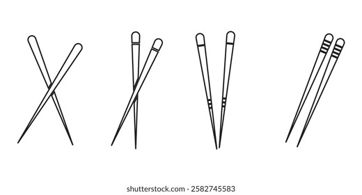 Chinese chopsticks icon Japanese chop food stick.  chopsticks vector icons for web design isolated on white background. Bamboo chopsticks icons . 1176