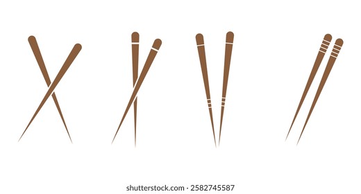 Chinese chopsticks icon Japanese chop food stick.  chopsticks vector icons for web design isolated on white background. Bamboo chopsticks icons . 1176