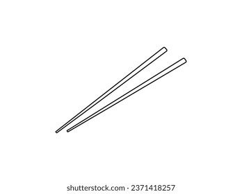 Chinese chopsticks outline. chopsticks flat vector icon. Simple line logo icon design vector illustration. Outline set of bamboo chopsticks vector icons for web design isolated on white background.