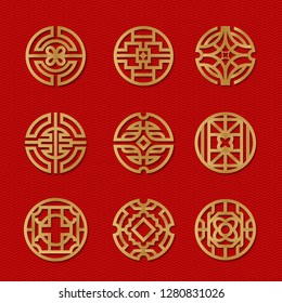 Chinese circle pattern design vector