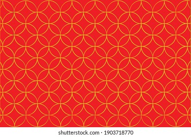 Patrón de círculo chino en un fondo rojo