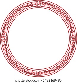 Chinese Circle Pattern. Tradition asian pattern on round frame.