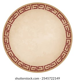 Chinese circular frame, old paper style, grunge, vintage