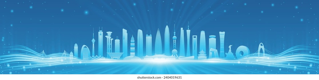 Chinese city background illustration building