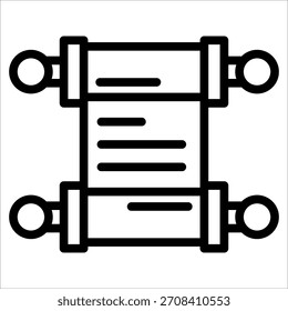 un icono chino de escritura clásica con estilo de línea única negra para elemento de diseño o elemento de libro para colorear