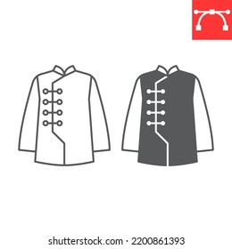 Chinese Cloth Line And Glyph Icon, Asian Costume And Clothes, Chinese Dress Vector Icon, Vector Graphics, Editable Stroke Outline Sign, Eps 10.