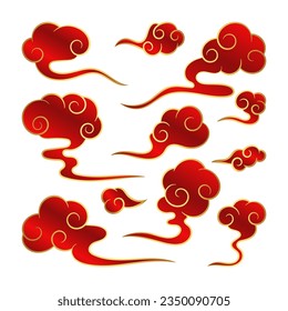 Chinese Cloud element collections, Oriental Japanese Cloud clip art.