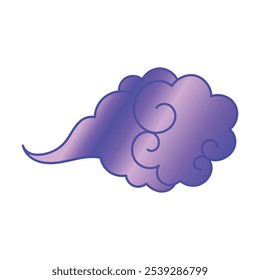 Chinese cloud element isolated on white.