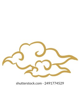 Chinesische Wolke goldene Linien Material
