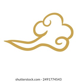 Chinese cloud golden lines material
