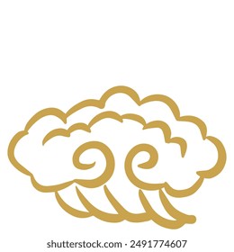 Chinese cloud golden lines material