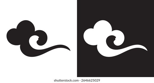 Icono chino de la nube. Ilustración vectorial. EPS 10 AI