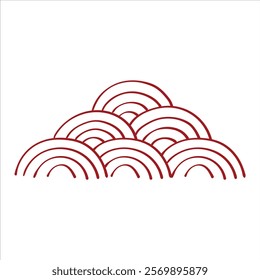 Chinese cloud lunar new year illustration hand drawn