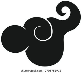 Ornamento Chinês em Nuvem. Ilustração de vetor plano.