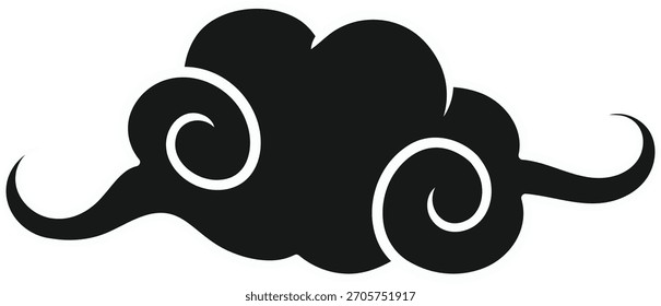 Ornamento de nube chino. Ilustración vectorial plana.