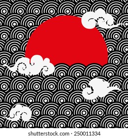 Chinese cloud pattern design element