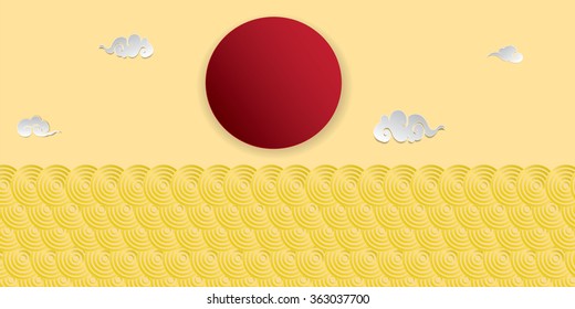 Chinese cloud pattern design element