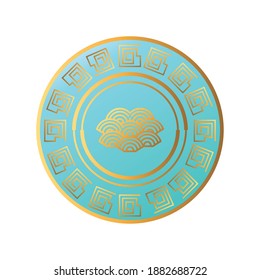 Chinese cloud in seal stamp design, China culture asia and oriental theme Vector illustration