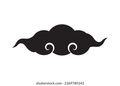 silueta de nube china oscura vector de diseño aislado