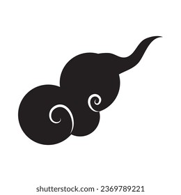 chinese cloud silhouette icon vector isolated